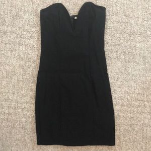 Strapless black dress